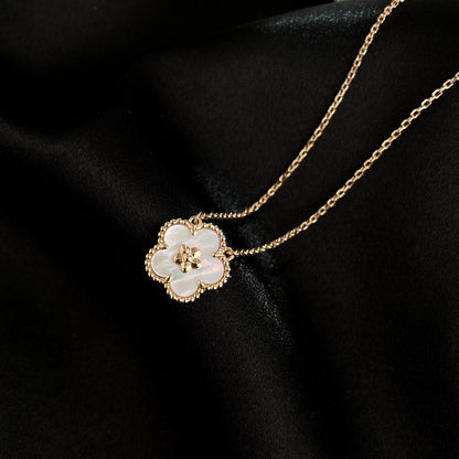 [Lumi Jewelry]LUCKY  WHITE MOP  PLUM BLOSSOM NECKLACE