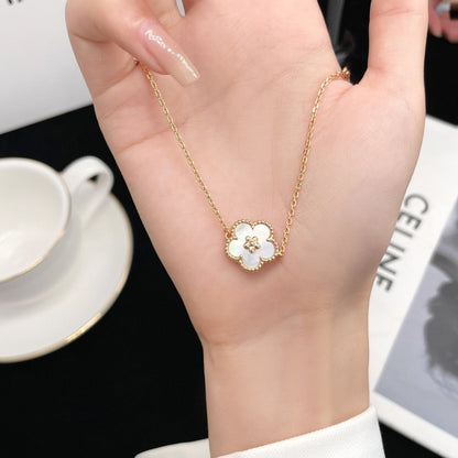 [Lumi Jewelry]LUCKY WHITE MOP PLUM BLOSSOM  BRACELET