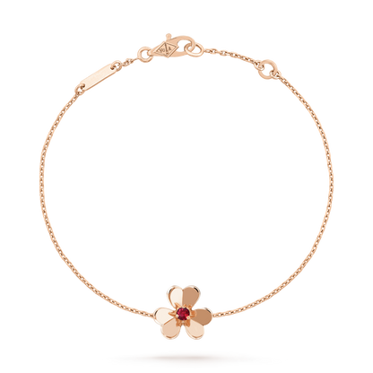[Lumi Jewelry]FRIVOLE GOLD FLOWER PINK MALACHITE BRACELET