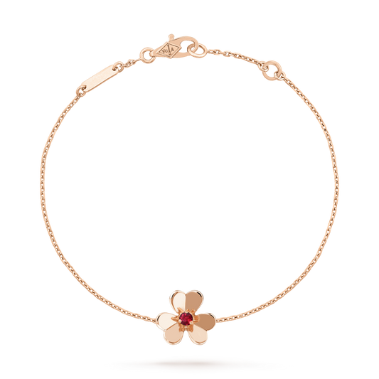 [Lumi Jewelry]FRIVOLE GOLD FLOWER PINK MALACHITE BRACELET