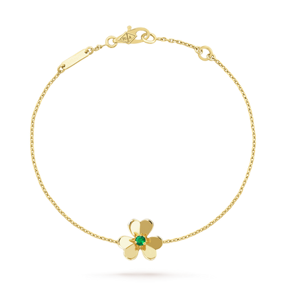 [Lumi Jewelry]FRIVOLE GOLD FLOWER PINK MALACHITE BRACELET