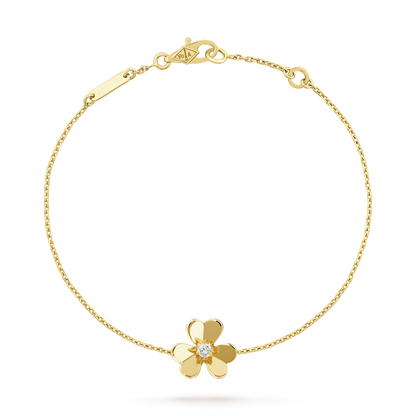 [Lumi Jewelry]FRIVOLE GOLD FLOWER PINK MALACHITE BRACELET