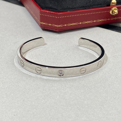 [Lumi Jewelry]LOVE BRACELET 6.1MM 1 DIAMOND OPEN CUFF