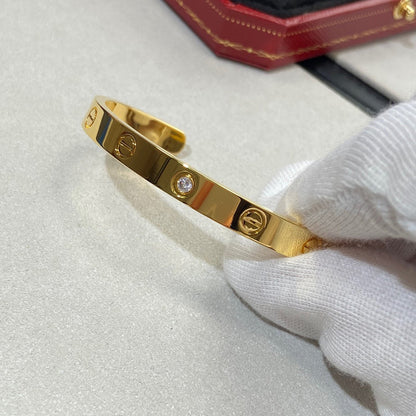 [Lumi Jewelry]LOVE BRACELET 6.1MM 1 DIAMOND OPEN CUFF