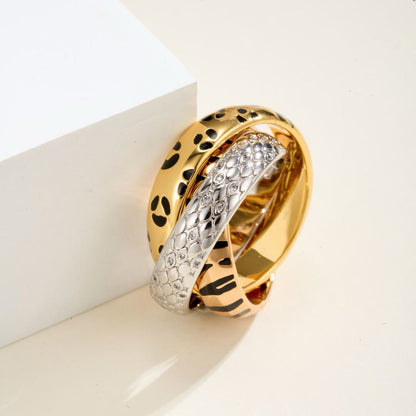 [Lumi Jewelry]TRINITY  RING LEOPARD PRINT