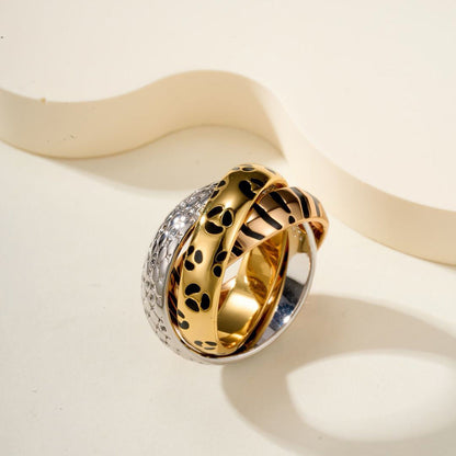 [Lumi Jewelry]TRINITY  RING LEOPARD PRINT