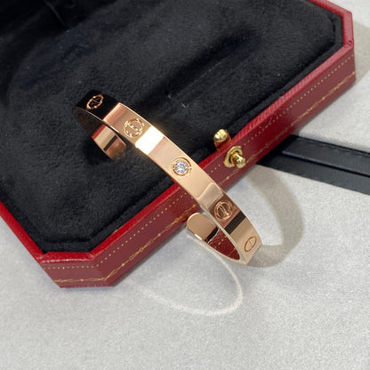 [Lumi Jewelry]LOVE BRACELET 6.1MM 1 DIAMOND OPEN CUFF