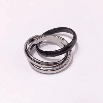[Lumi Jewelry]TRINITY 3.2MM RING BLACK CERAMIC