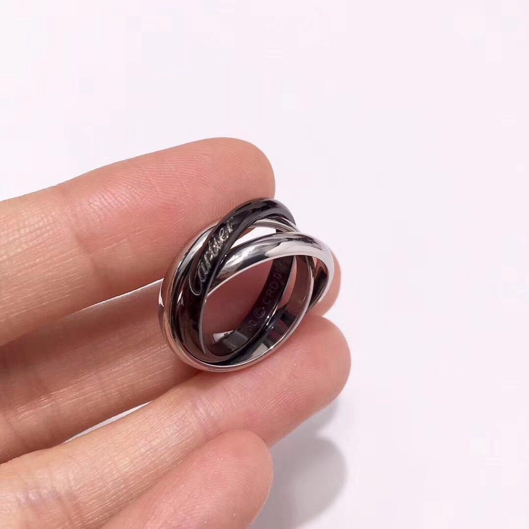[Lumi Jewelry]TRINITY 3.2MM RING BLACK CERAMIC