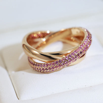 [Lumi Jewelry]TRINITY 3.2MM RING PINK DIAMOND