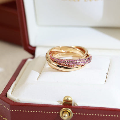 [Lumi Jewelry]TRINITY 3.2MM RING PINK DIAMOND
