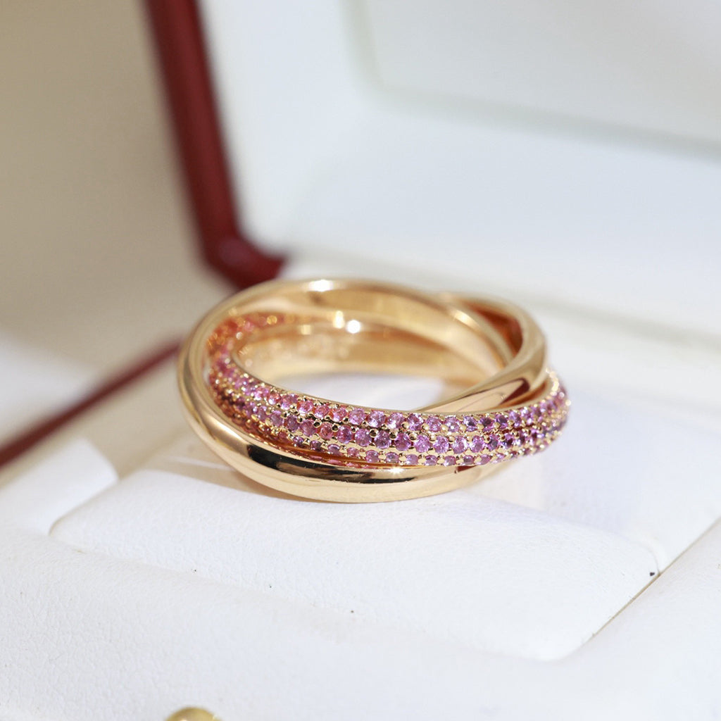 [Lumi Jewelry]TRINITY 3.2MM RING PINK DIAMOND