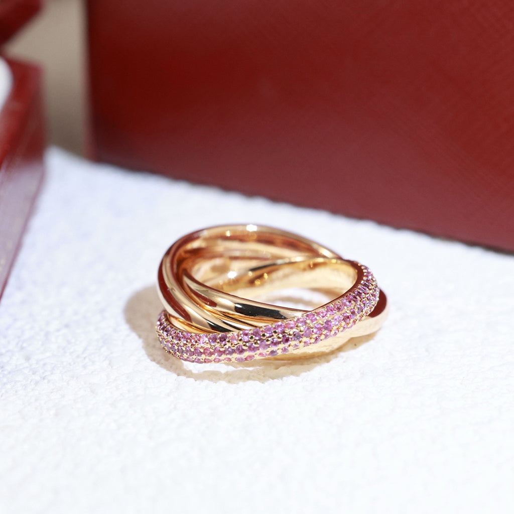 [Lumi Jewelry]TRINITY 3.2MM RING PINK DIAMOND