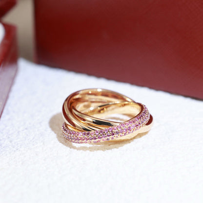 [Lumi Jewelry]TRINITY 3.2MM RING PINK DIAMOND