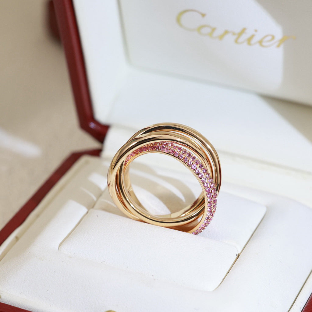 [Lumi Jewelry]TRINITY 3.2MM RING PINK DIAMOND