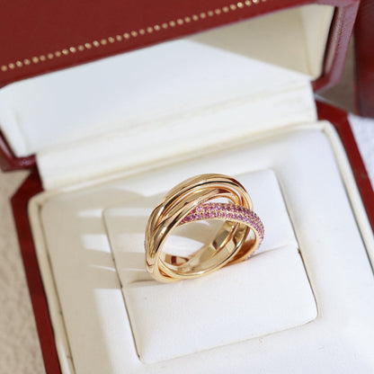 [Lumi Jewelry]TRINITY 3.2MM RING PINK DIAMOND