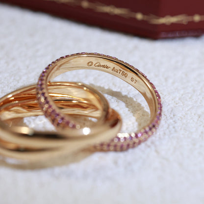 [Lumi Jewelry]TRINITY 3.2MM RING PINK DIAMOND