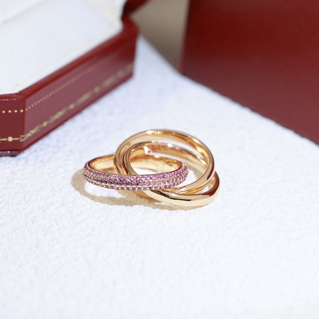 [Lumi Jewelry]TRINITY 3.2MM RING PINK DIAMOND