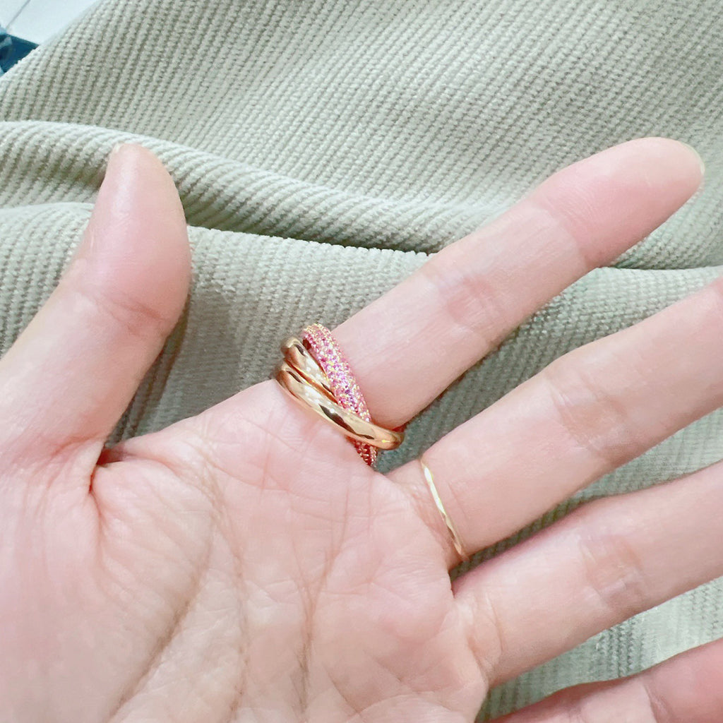 [Lumi Jewelry]TRINITY 3.2MM RING PINK DIAMOND