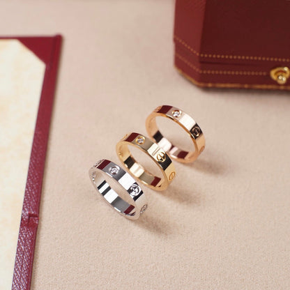 [Lumi Jewelry]LOVE 4MM 1 DIAMOND RING