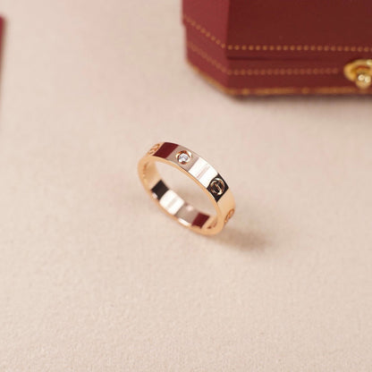[Lumi Jewelry]LOVE 4MM 1 DIAMOND RING