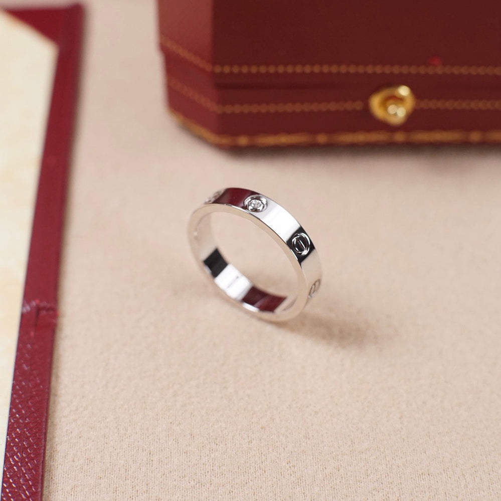 [Lumi Jewelry]LOVE 4MM 1 DIAMOND RING