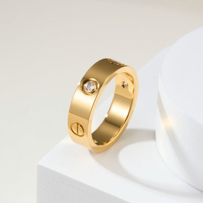 [Lumi Jewelry]LOVE 4MM 1 DIAMOND RING