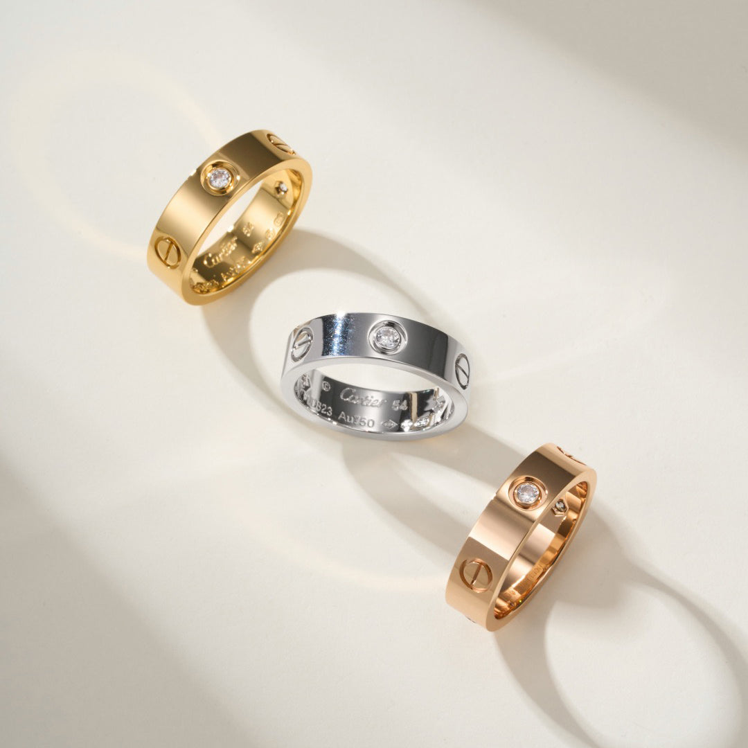 [Lumi Jewelry]LOVE 4MM 1 DIAMOND RING