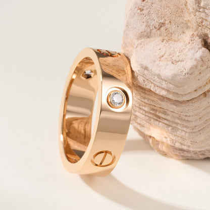 [Lumi Jewelry]LOVE 4MM 1 DIAMOND RING