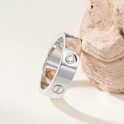[Lumi Jewelry]LOVE 4MM 1 DIAMOND RING