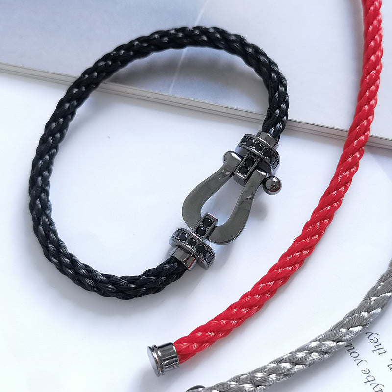 [Lumi Jewelry]FORCE LARGE SERIES HORSESHOE BLACK SAMURAI BRACELET