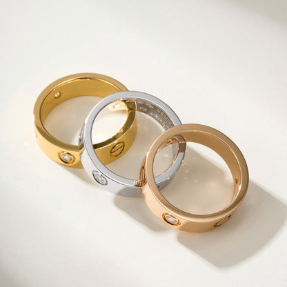 [Lumi Jewelry]LOVE 4MM 1 DIAMOND RING