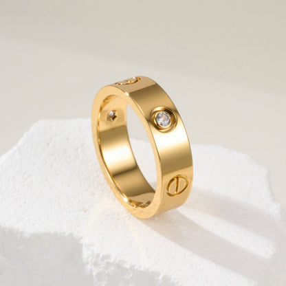 [Lumi Jewelry]LOVE 4MM 1 DIAMOND RING