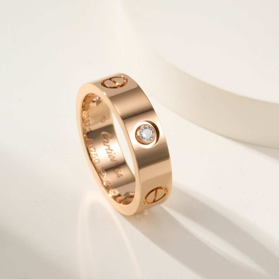 [Lumi Jewelry]LOVE 4MM 1 DIAMOND RING