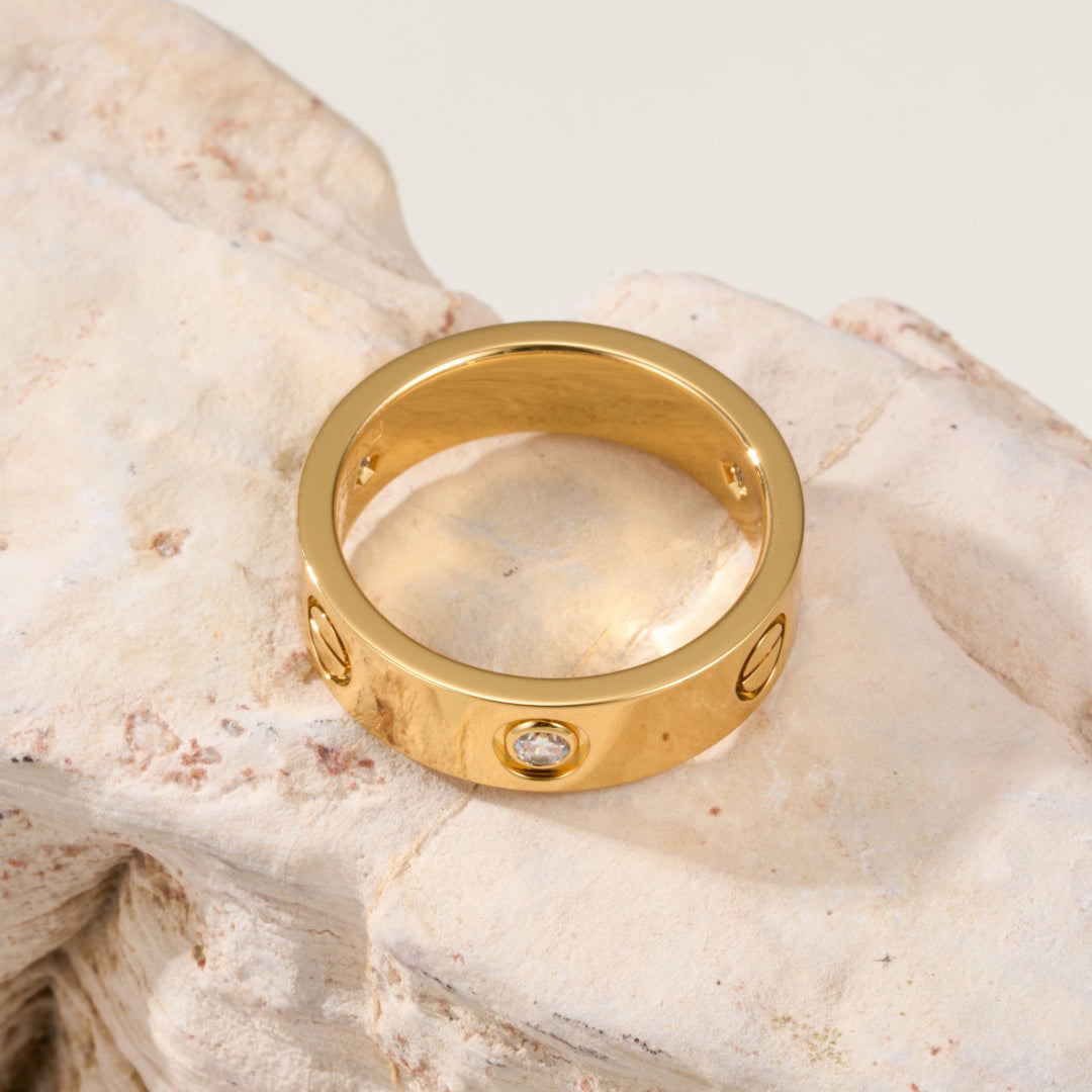 [Lumi Jewelry]LOVE 4MM 1 DIAMOND RING