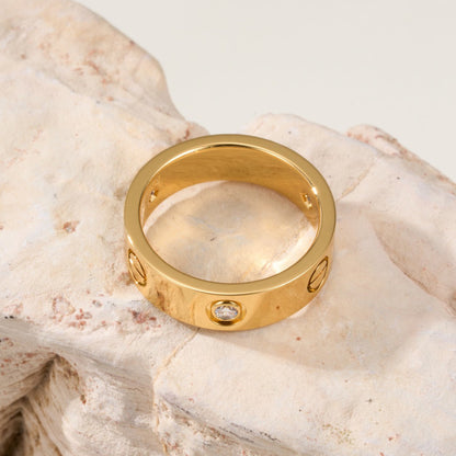 [Lumi Jewelry]LOVE 4MM 1 DIAMOND RING