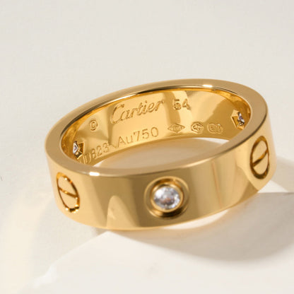 [Lumi Jewelry]LOVE 4MM 1 DIAMOND RING