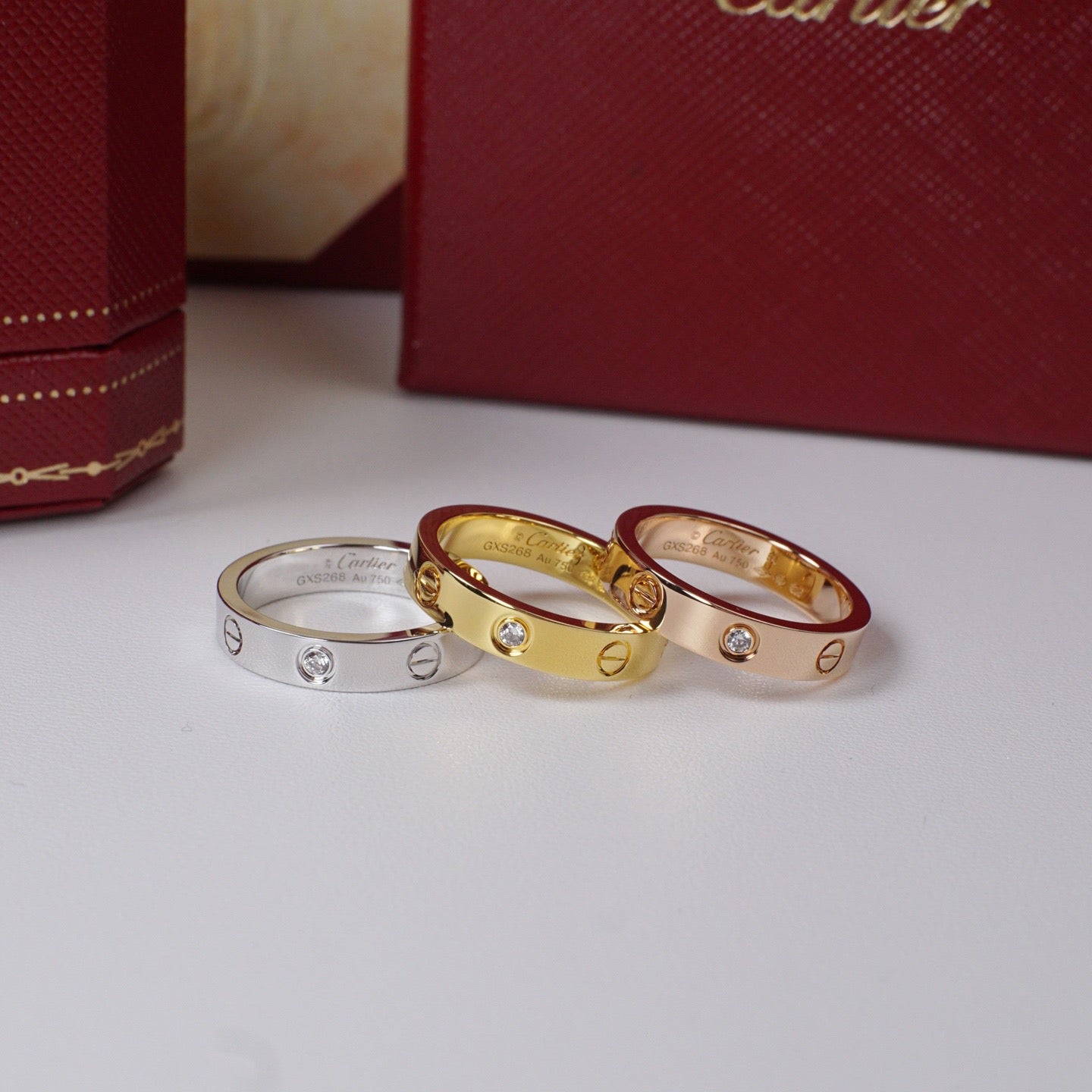 [Lumi Jewelry]LOVE 4MM 1 DIAMOND RING