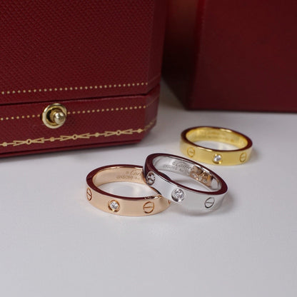 [Lumi Jewelry]LOVE 4MM 1 DIAMOND RING