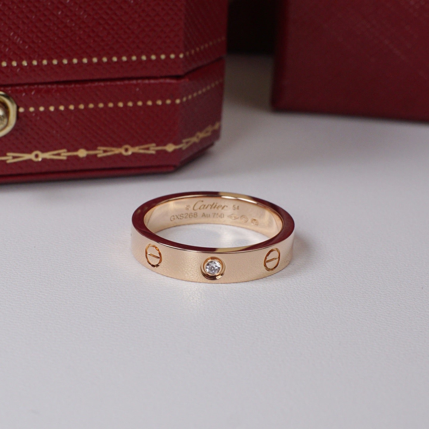 [Lumi Jewelry]LOVE 4MM 1 DIAMOND RING