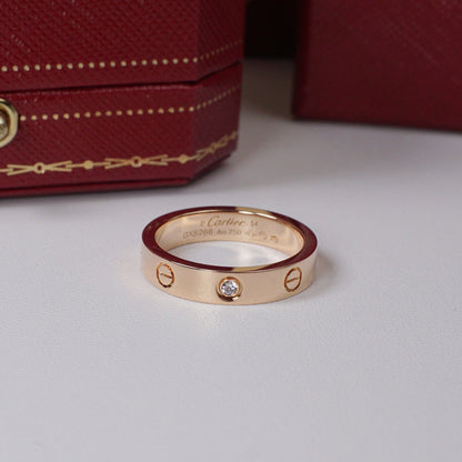 [Lumi Jewelry]LOVE 4MM 1 DIAMOND RING