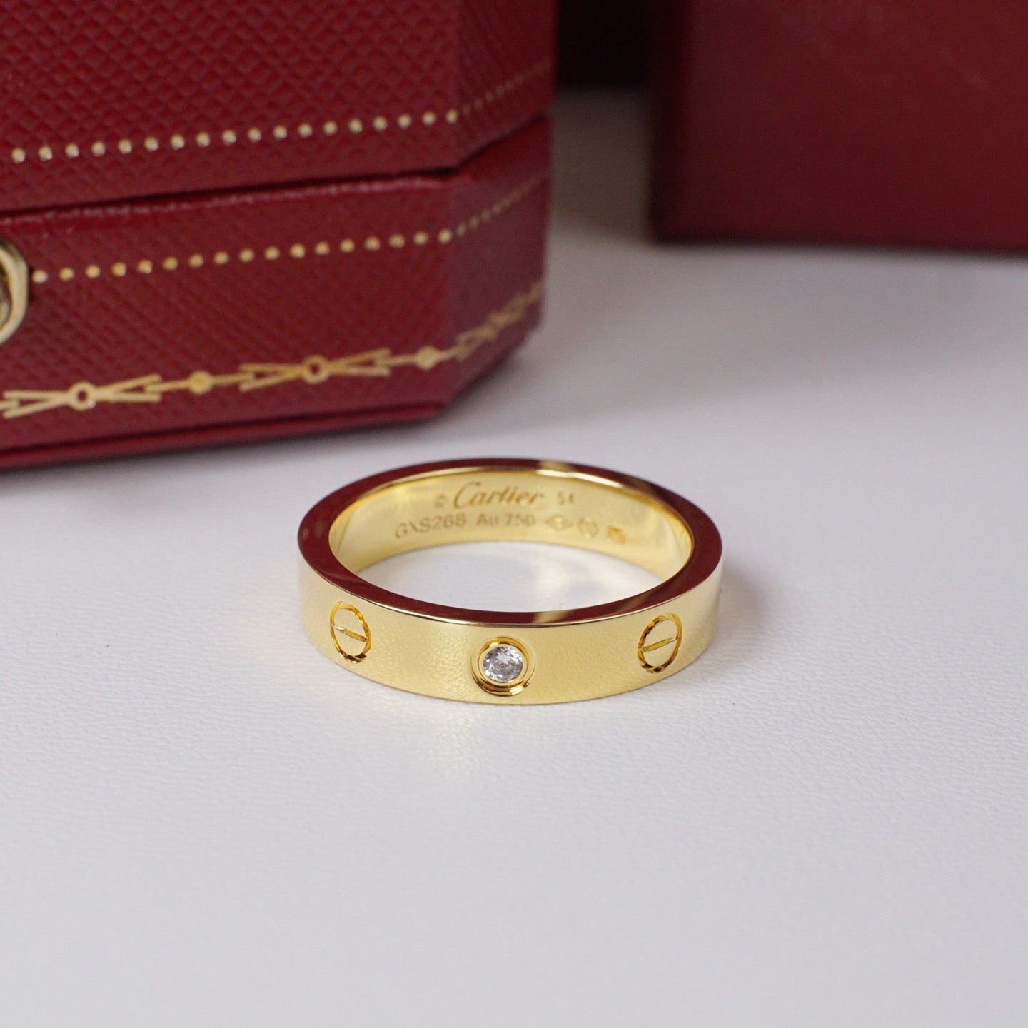 [Lumi Jewelry]LOVE 4MM 1 DIAMOND RING