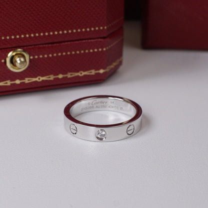 [Lumi Jewelry]LOVE 4MM 1 DIAMOND RING