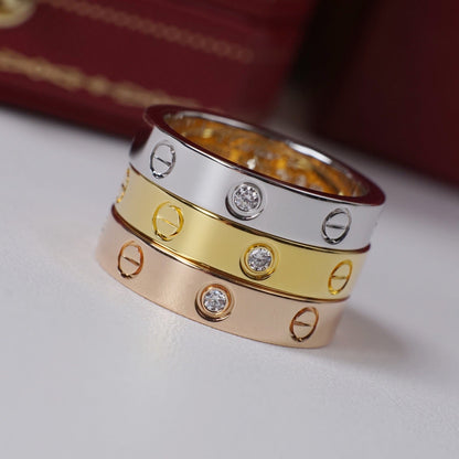 [Lumi Jewelry]LOVE 4MM 1 DIAMOND RING