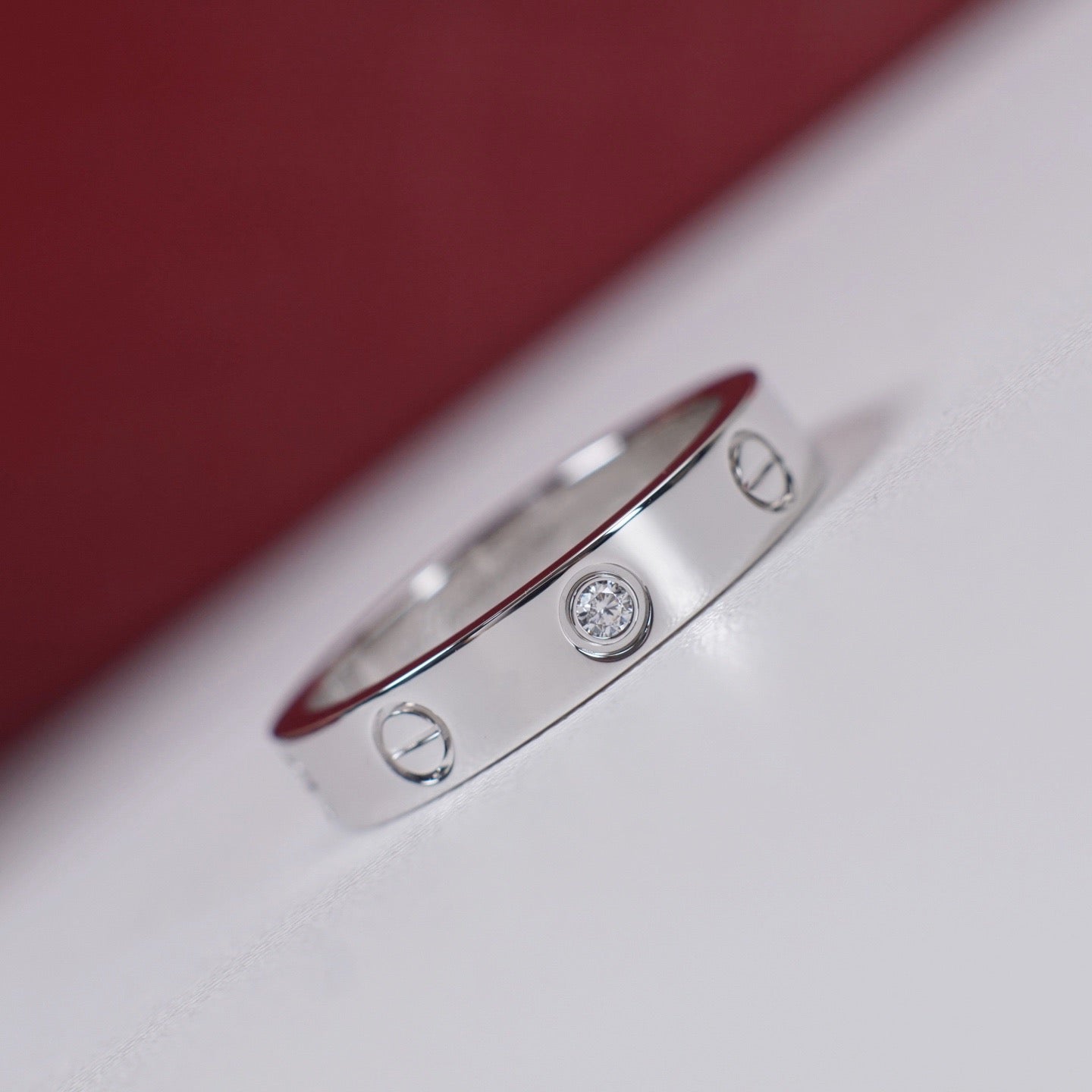 [Lumi Jewelry]LOVE 4MM 1 DIAMOND RING