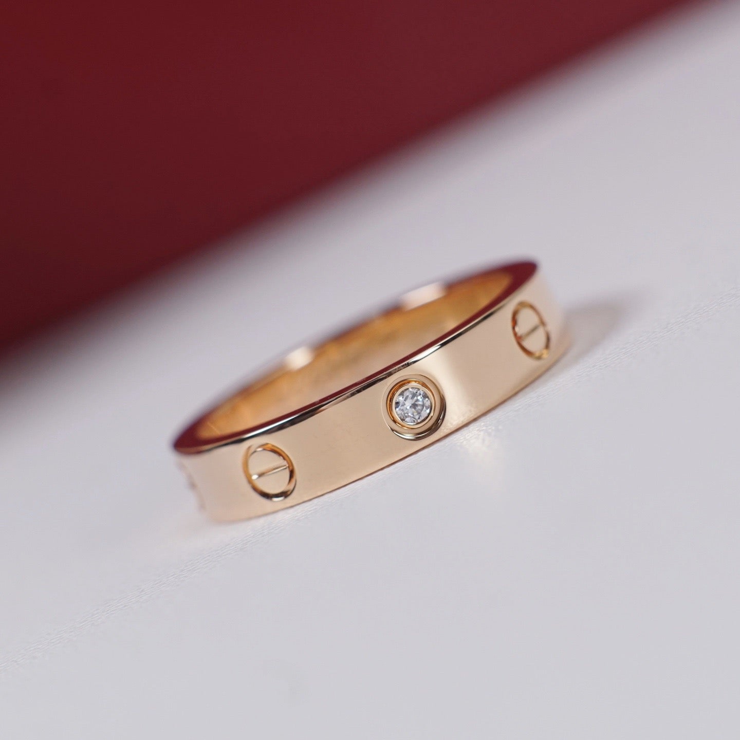 [Lumi Jewelry]LOVE 4MM 1 DIAMOND RING