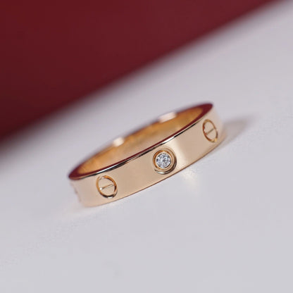 [Lumi Jewelry]LOVE 4MM 1 DIAMOND RING