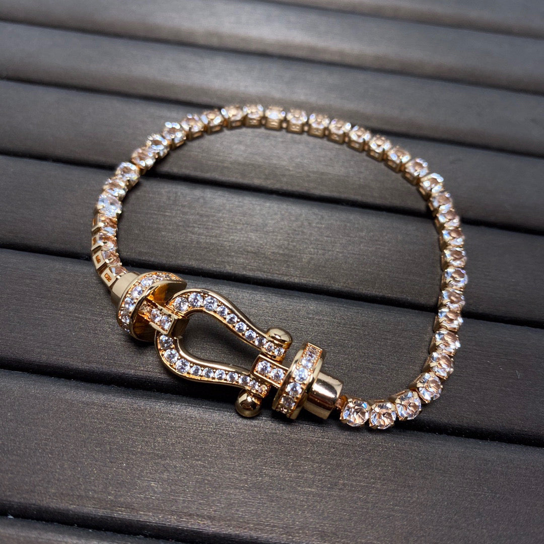 [Lumi Jewelry]FORCE  LARGE HORSESHOE FULL DIAMOND TENNIS BRACELET
