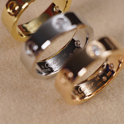 [Lumi Jewelry]LOVE 5.5MM 3 DIAMOND RING