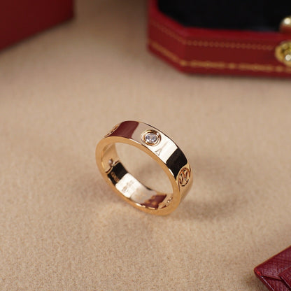 [Lumi Jewelry]LOVE 5.5MM 3 DIAMOND RING